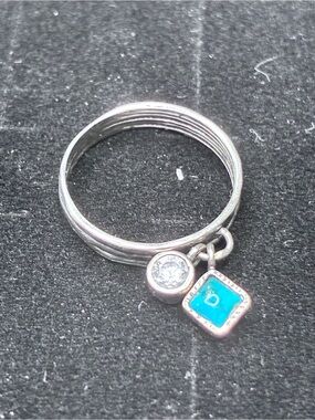 Silpada Sterling Silver charm ring  with Turquoise Charm